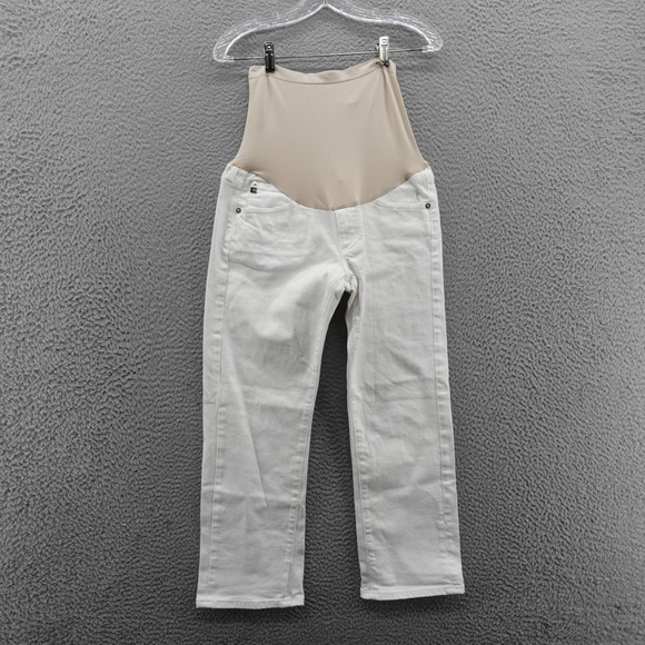 Adriano Goldschmied‎ Pea in the Pod Crop Jeans 29 White Womens Maternity - Picture 1 of 15
